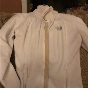White North Face zip up ladies jacket size medium